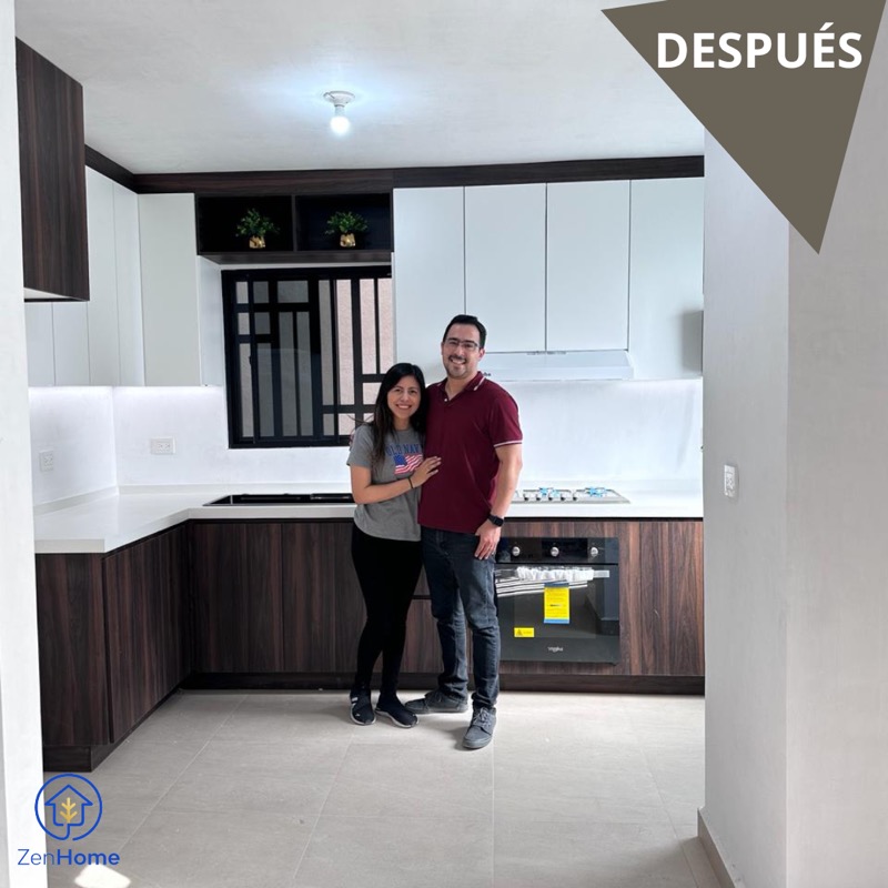 Cocina integral cálida y moderna en Cerradas Ámbar, Apodaca